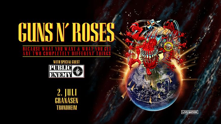 ROCK AND ROLL-LEGENDENE GUNS N’ ROSES TIL TRONDHEIM MED PUBLIC ENEMY SOM SPECIAL GUESTS!