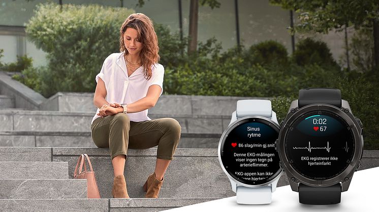 Kunder kan nå registrere et EKG og søke etter tegn på atrieflimmer direkte i den kompatible Garmin-smartklokken.