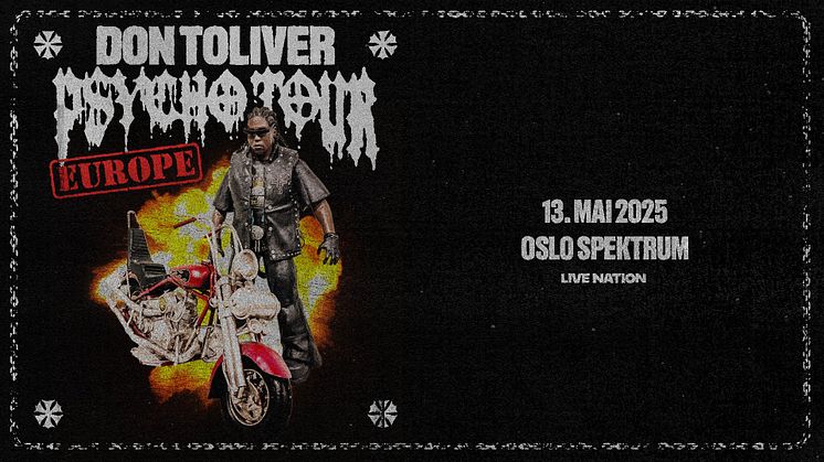 DON TOLIVER TIL OSLO SPEKTRUM 13. MAI 2025!