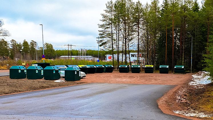Återvinningsstation Odonvägen/Musikvägen. Foto: Vafabmiljö