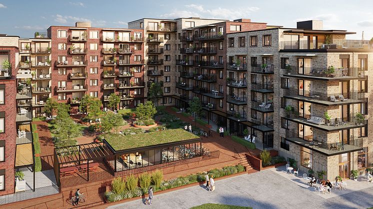 Visualisering av HSB brf Fabrikören på Västerbro i Lund