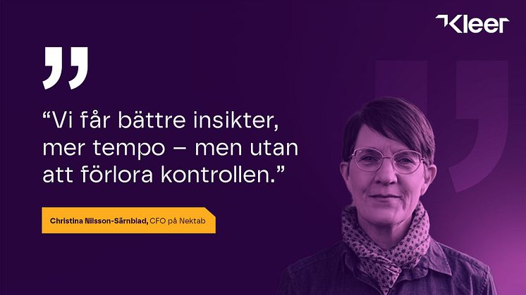  Christina Nilsson-Särnblad, CFO på NEKTAB