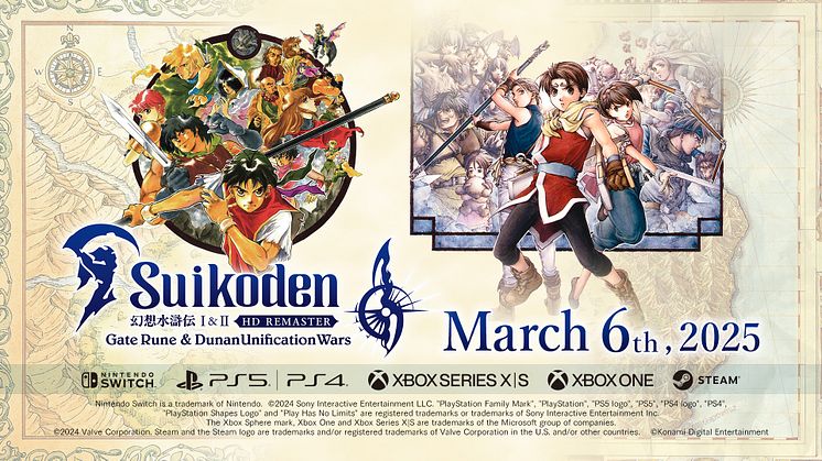 Suikoden I&II HD Remaster Gate Rune and Dunan Unification Wars  Release Date confirmed for March 6th, 2025!
