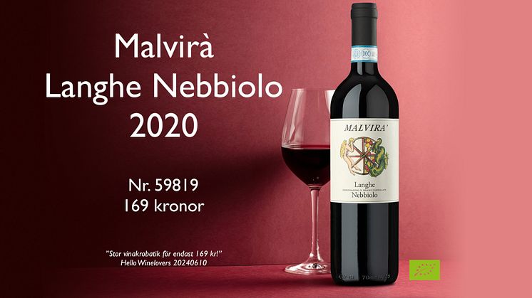Nyhet i Beställningssortimentet Malvirá Langhe Nebbiolo 2020