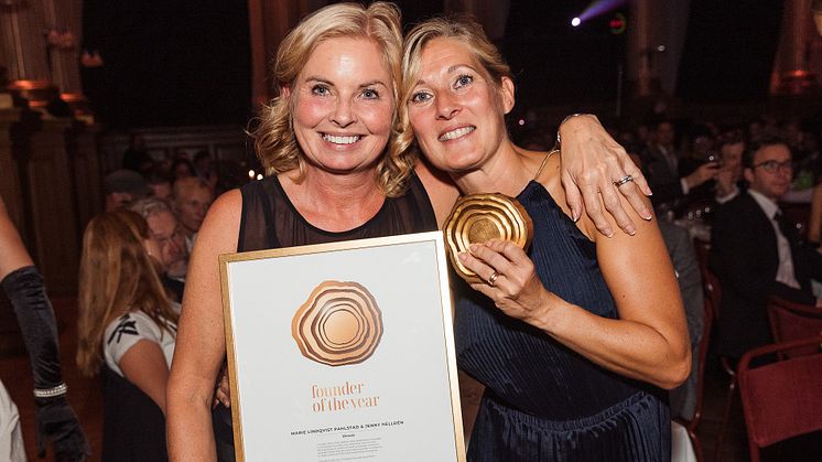 Marie Lindqvist Pahlstad and Jenny Helldén, founders of Zilenzio, received the Growth Rings in Gold for the global award Founder of the Year category Medium Size Companies at the Founders Awards Gala held at Nalen in Stockholm on September 19.