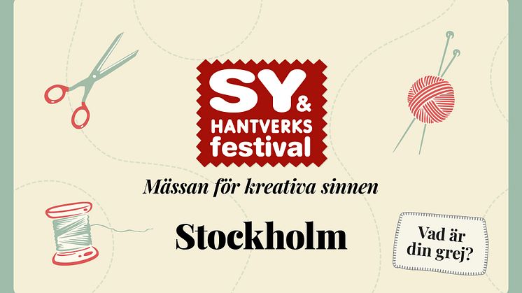 Sveriges största mässa för sömnad, handarbete & eget skapande arrangeras på Stockholmsmässan!