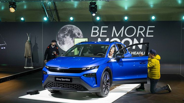 Škoda Elroq får danmarkspremiere på elbilmessen eCarExpo 25.-27. oktober i Bella Center. Her ses den under verdenspremieren i Prag.