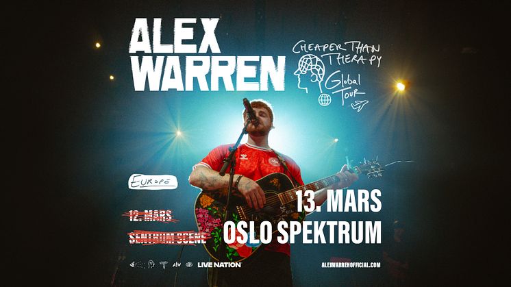 ALEX WARREN SOLGTE UT SENTRUM SCENE I REKORDFART – NÅ FLYTTES KONSERTEN TIL OSLO SPEKTRUM!