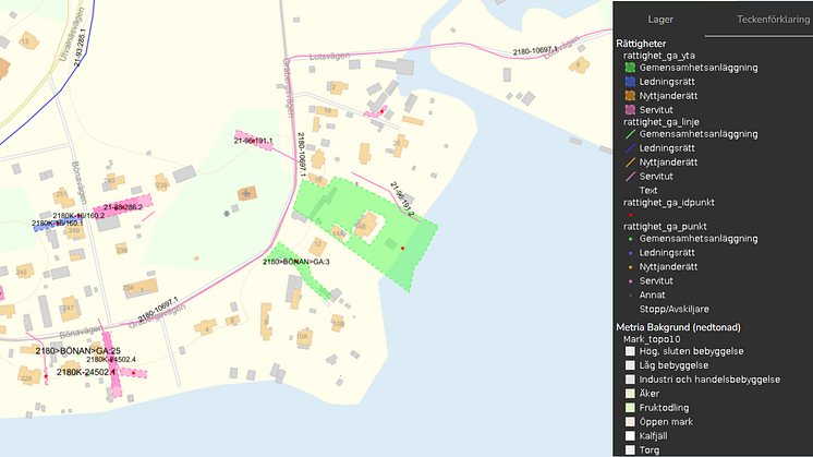 Metria Maps rättighetsskikt