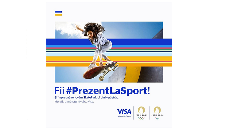 Visa renovează un skatepark din București și invită tinerii să spună #PrezentLaSport cu ocazia Jocurilor Olimpice și Paralimpice Paris 2024
