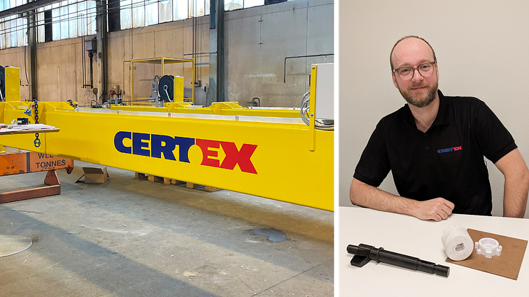 CERTEX uppdrag var att konstruera ett lyftredskap med kapaciteten att lyfta 20, 40 och 60 meters räler till Trafikverkets rälsverkstad. Konstruktörerna vid Specialprodukter i Varberg, med Johan Liljeholm i spetsen, utvecklade ett unikt lyftok.