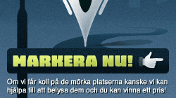 Banner för Belysningsbranschens kampanj "Sveriges läskigaste plats"