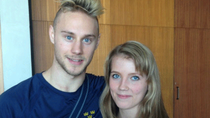 Lina Sjöberg och Jonas Nordfors i DMT-final i EM i Trampolin