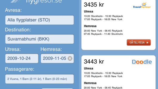 Nu kan man jämföra flygpriser med iPhone