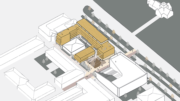 Snart förvandlas det gamla p-däcket till 48 bostadsrätter, verksamhetslokaler och umgängesytor.  Illustration: Nordmark & Nordmark