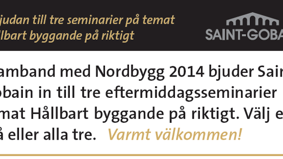 Inbjudan till tre seminarier på temat Hållbart byggande på riktigt