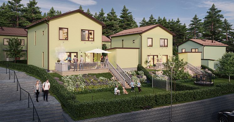 Sigrids kulle med terrasserade hus
