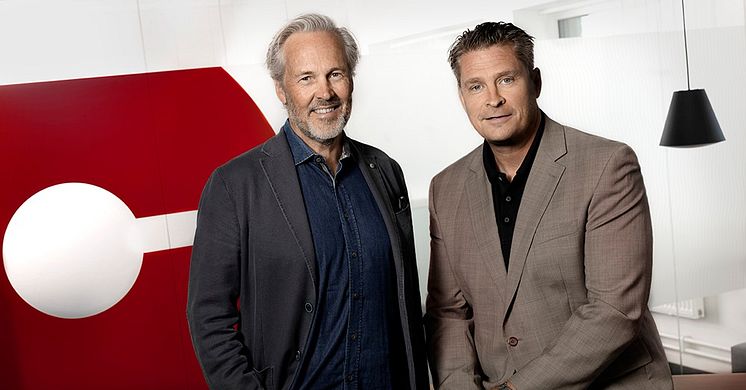 Mattias Lindgren, affärsområdeschef Rikskunder Comfort tillsammans med Robert Reijers på STCC