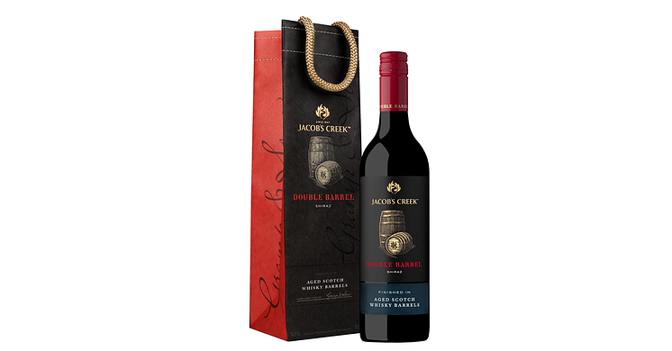 Jacob´s Creek Double Barrel Shiraz -punaviini ja Paptic-lahjakassi