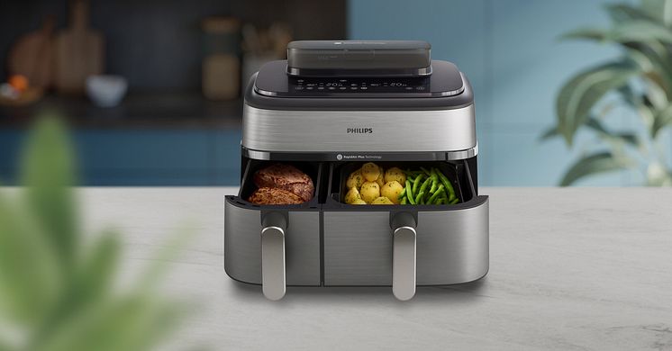 Nya Philips Airfryer 5000 Series Dual Basket med ångfunktion