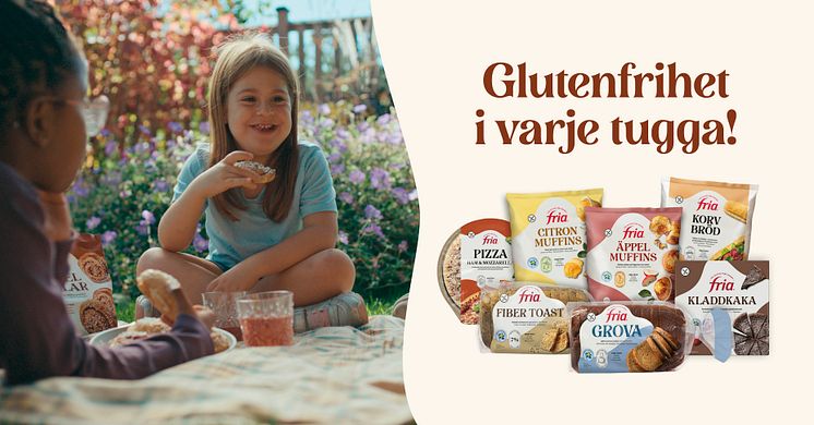 Frias nya kommunikationskoncept "Glutenfrihet i varje tugga" och ny förpackningsdesign.