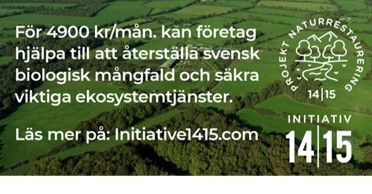 Initiativ 1415 lanserar Projekt Naturrestaurering för att främja den biologiska mångfalden.