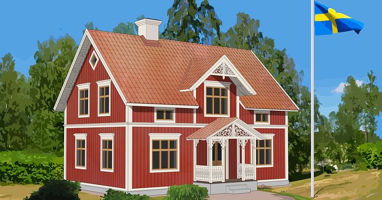 Sverigehuset, ett typgodkänt hus för en genomsnittlig svensk familj. Grunden för en ny egna-hems rörelse i Sverige.