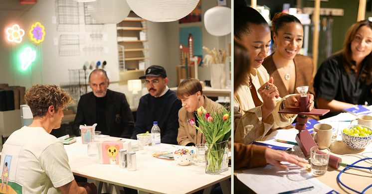 Designtorgets Stockholms- och Göteborgsjury i samtal med formgivare under Jurydagen 2025.