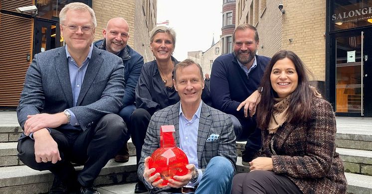 Fra venstre Ari Soilammi, Gunnar G. Nybø, Helene Friis, Nicolai Riise, Andreas Fritzsonn og Nina Solli.