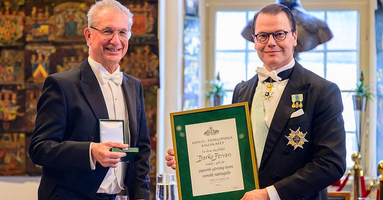 Darko Pervanille myönnettiin Ruotsin 2025 Yrittäjämitali