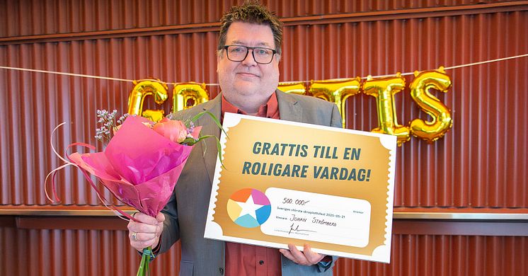 Johan vann 500 000 kronor på Miljonlotten