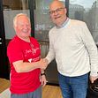 Daglig leder i Rådgivende biologer Geir Helge Johnsen(t.v) og CEO i Åkerblå Group Roger Sørensen