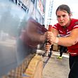 Danske TIMBERSPORTS® atlet Felixia Banck er klar til international konkurrence i Tyskland.