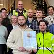 Delar av den stolta projektgruppen bakom det prisade projektet Haga Norra, Kv 4 & 5 Garage som genomförts av Fabege och Zengun.