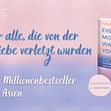 Links oben: Gezeichnete Kirschblüten in weis, Rechts: Cover, Hintergrund: Farbverlauf Rosa zu Lila