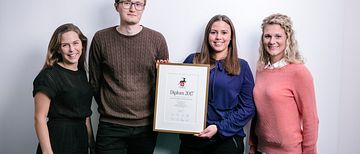 Malin Lindén, Tobias Ericsson, Malin Grönborg och Lovisa Forselius på PE Accounting