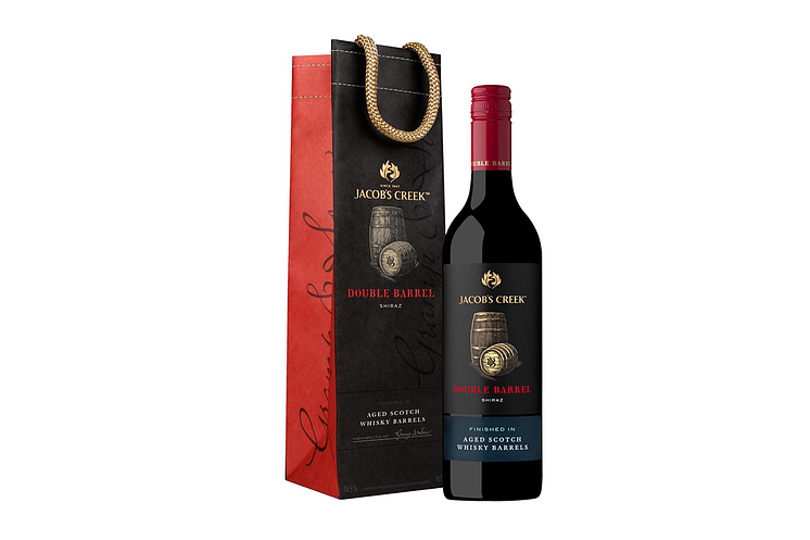 Jacob´s Creek Double Barrel Shiraz -punaviini ja Paptic-lahjakassi