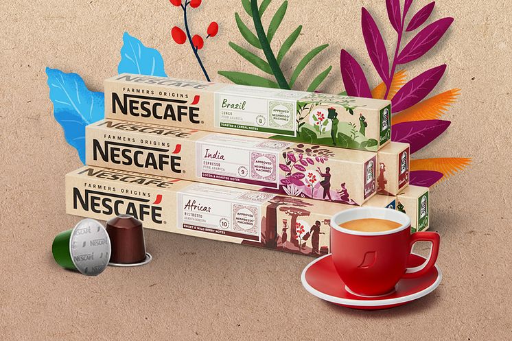 NESCAFÉ lanserer NESCAFÉ Farmers Origins, en NY serie med NESCAFÉ kaffekapsler utviklet for Nespresso maskiner. 