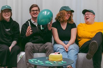 Fr. vänster: Elin Suvinen, Operational coordinator, Erik Sjöberg, Head of Vimla, Tabea Haverkamp, Data scientist, Viktor Fridner, Head of Governance and Operations