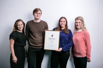Malin Lindén, Tobias Ericsson, Malin Grönborg och Lovisa Forselius på PE Accounting