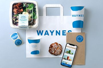 Waynes nya identitet bärs av en pigg primär blå färg, goda produkter, organiska former och en personlig touch