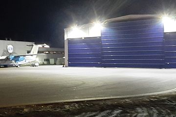 Kustbevakningen i Nyköping belyser plattan med Titan