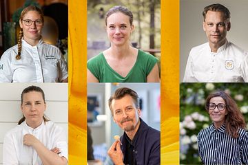 Några av ambassadörerna för svensk primörhonung: Sofia B Olsson, Titti Qvarnström, Stefan Eriksson, Frida Nilsson, Paul Svensson och Maria Printz.