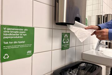 Lyreco genanvender nu op mod 90 % af de papirhåndklæder, som bliver brugt på toilettet. 