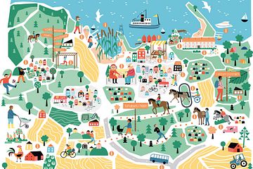 Visionsskiss för nya livet i Sundbyholm. Bilden är framtagen av Jenny Wallmark Designstudio. 