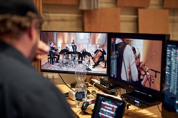 Das Freiburger Barockorchester während einer Live-Aufnahme für #inFreiburgzuhause im Mai 2020