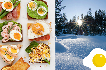Ägg är ett bra mellanmål i backen eller i skogen, lätt att packa i matsäcken och äta till lunchen under sportlovsaktiviteterna.