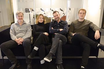 Operation team i nya PackBud fr vänster: Linus Dahlin CTO, Catarina Smedshammar UX, Mattias Sjunnesson CEO, Marcus Björkman Utvecklare