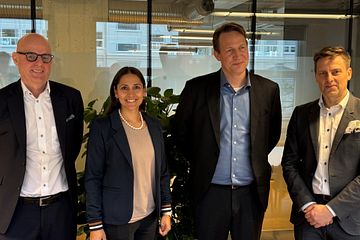 The signing team - from left: Pär Fors, NNIT; Natasha d'Souza Krogh, STAR; Kasper S. Andersen, NNIT; and Claus Balslev, STAR