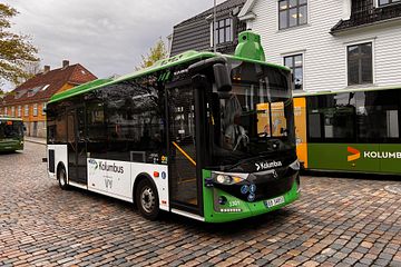 Autonom buss i Stavanger som teståktes under förstudien 